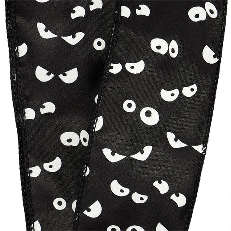 Spooky Eyes Wired Ribbon 2 1/2'' x 10 yd - 1 / ROLL