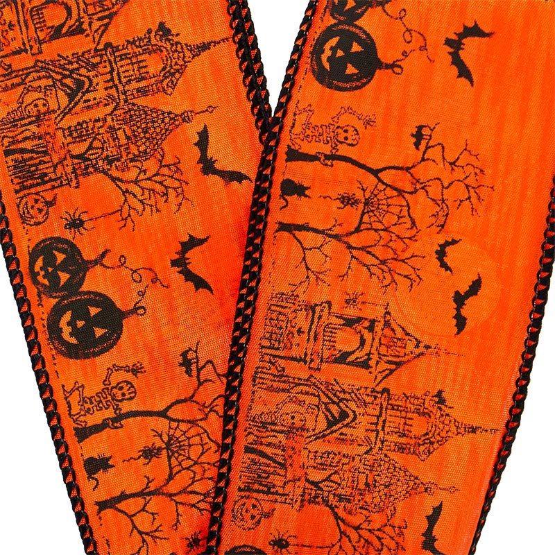 Haunted House Wired Ribbon 2 1/2 ''x10 yd 1 / ROLL