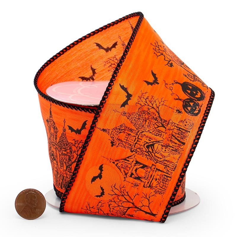 Haunted House Wired Ribbon 2 1/2 ''x10 yd 1 / ROLL