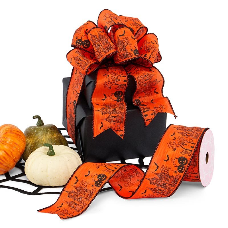 Haunted House Wired Ribbon 2 1/2 ''x10 yd 1 / ROLL
