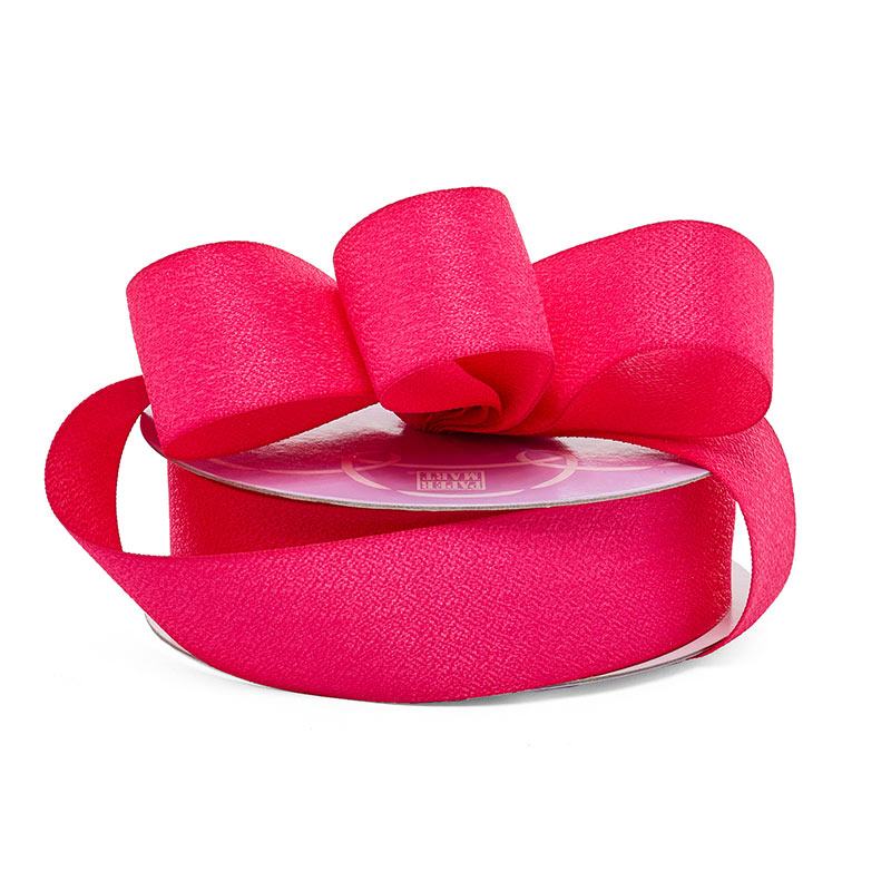 Elegancy Fabric Ribbon 1 1/2 '' X 25 yd Shocking Pink Color 1 / roll