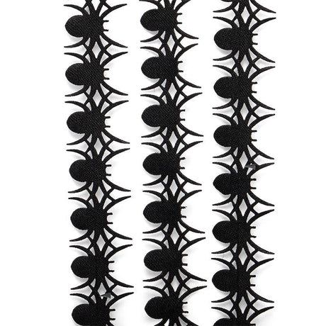 Laser Cut Black Spider Ribbon 7/8'' x 25 yd - 1 / ROLL