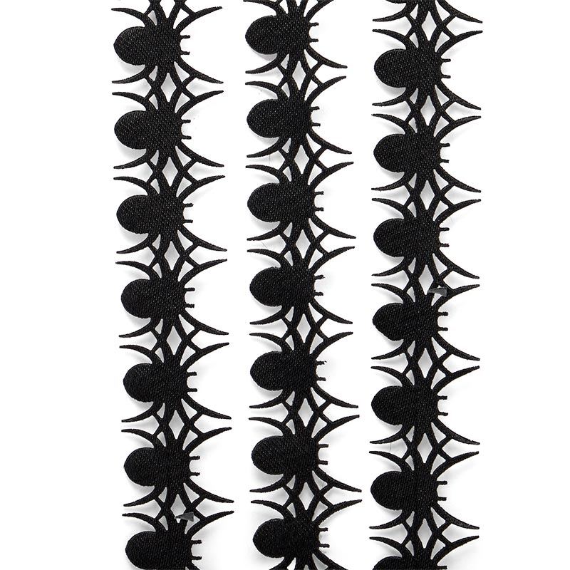 Laser Cut Black Spider Ribbon 7/8'' x 25 yd - 1 / ROLL