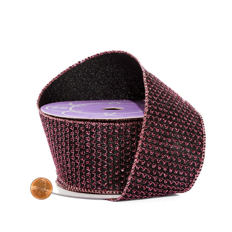 Amethyst Delight Wired Fabric Ribbon 2 1/2 '' X 10 yd - 1 / ROLL