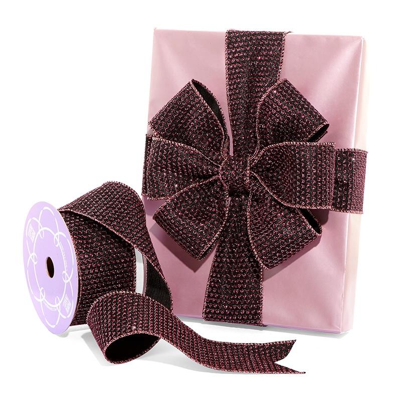 Amethyst Delight Wired Fabric Ribbon 2 1/2 '' X 10 yd - 1 / ROLL