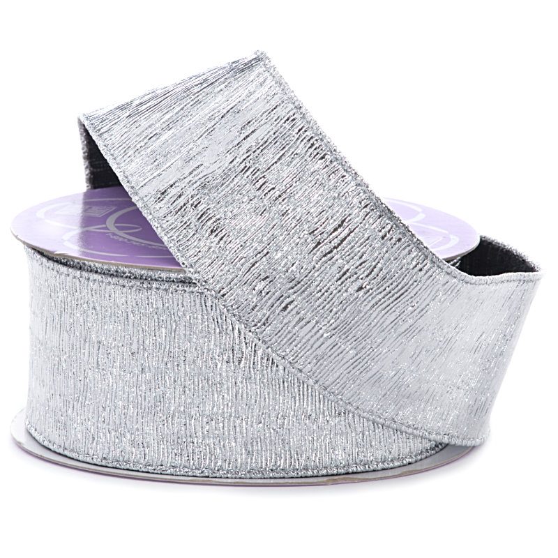 Patrician Metallic Wired Ribbon 2 1/2 '' X 10 yd - 1 / ROLL
