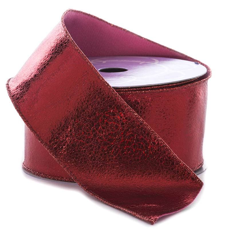 Crystalized Patent Finish Wired Ribbon 2 1/2 '' X 10 yd - 1 / ROLL