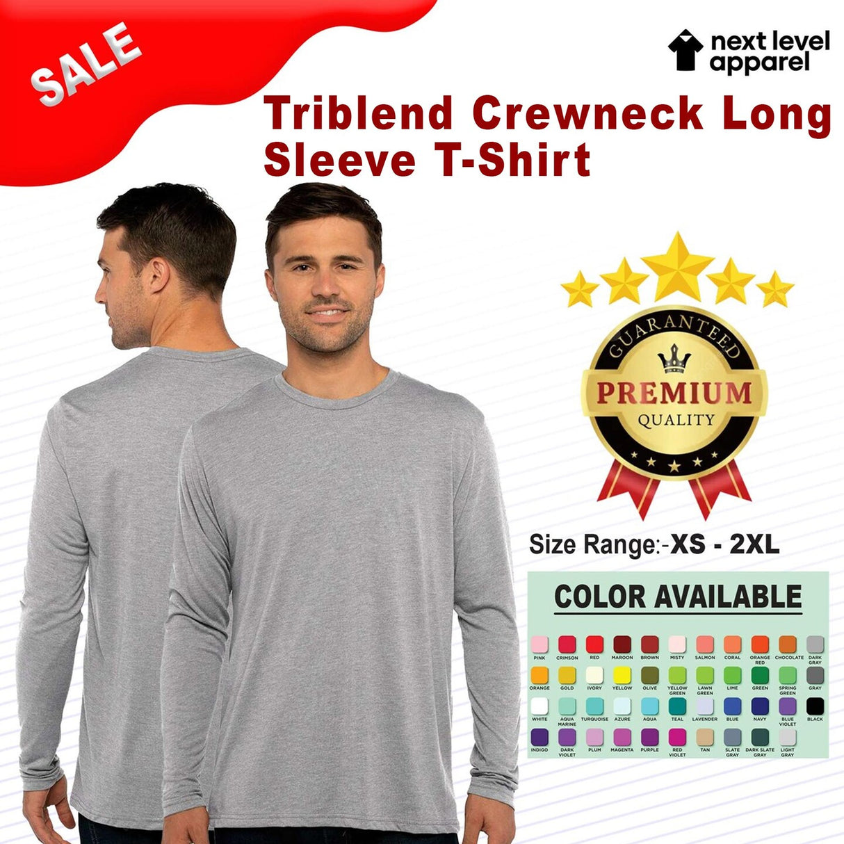 Next Level® Malibu Crewneck Long Sleeve Sweatshirt