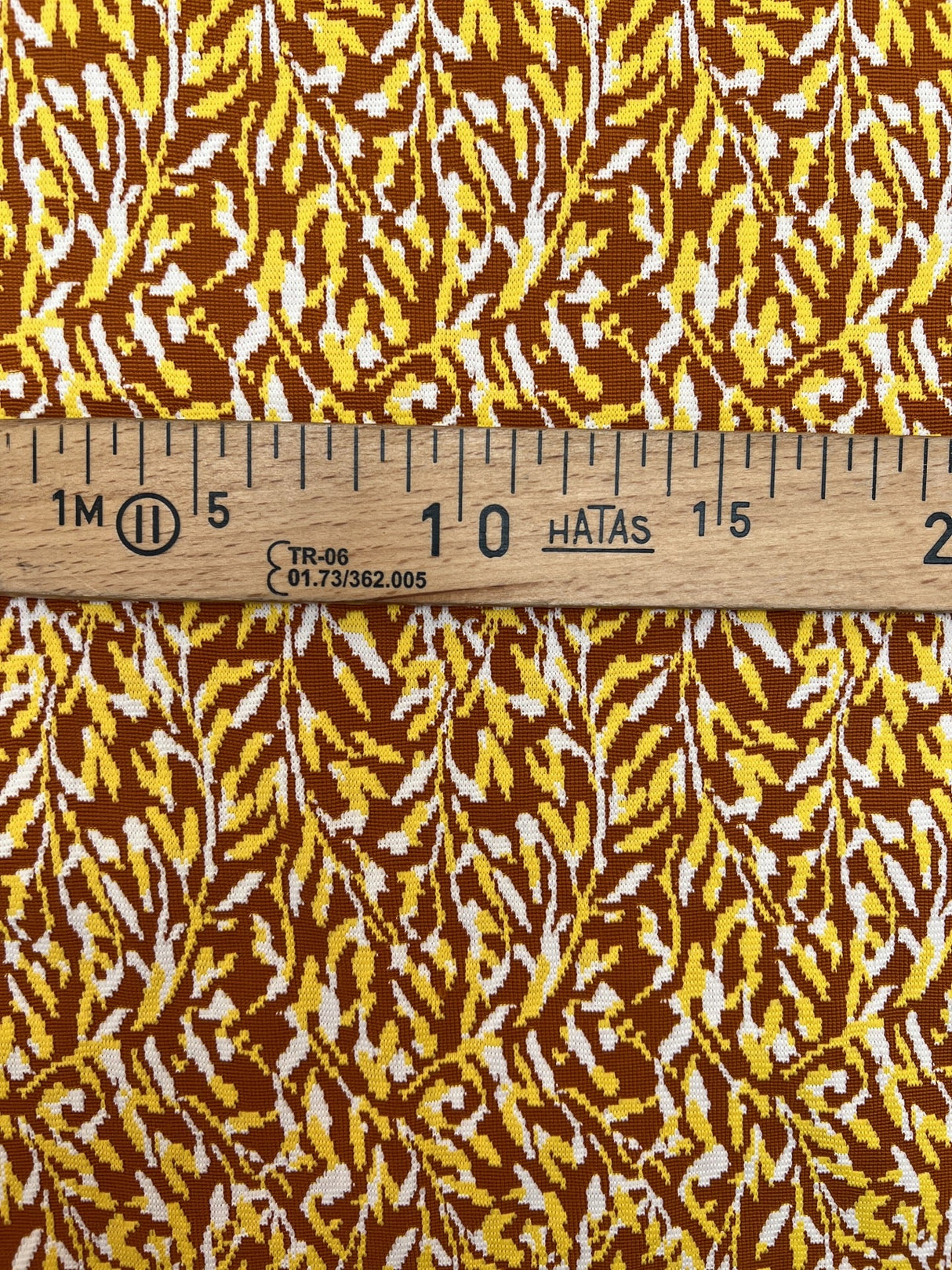 Polyamide Elastane Knit Abstract White Yellow Brown