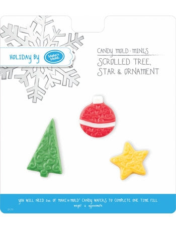 Tree Star Ornament Minis Chocolate Mold - MM2171