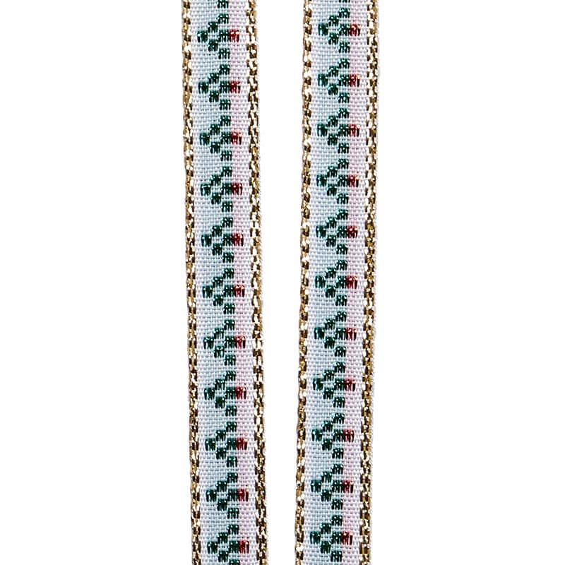 Narrow Decorative Stitched Tree Ribbon 3/8 '' X 10 yd - 1 / ROLL