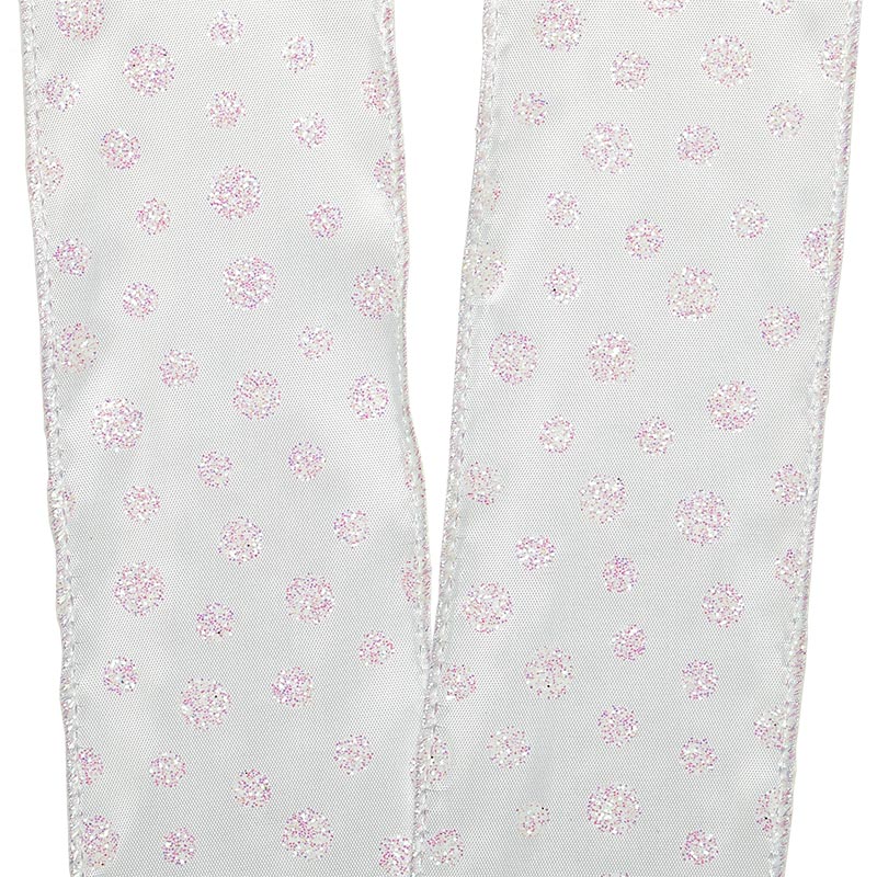 Iridescent Dots On Wired Ribbon 2 1/2 '' X 10 yd - 1 / ROLL