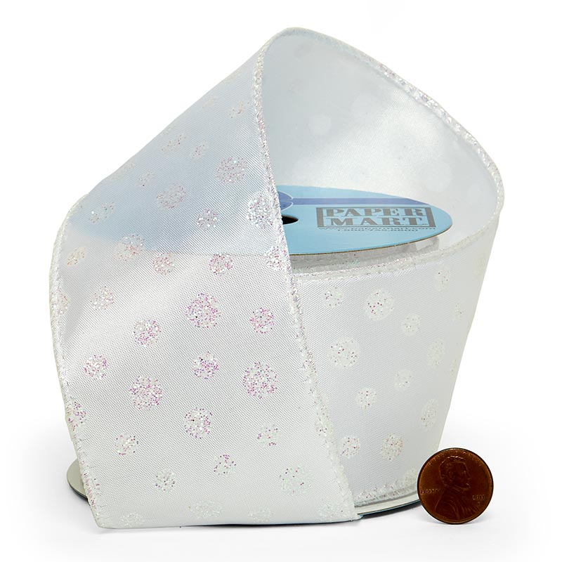 Iridescent Dots On Wired Ribbon 2 1/2 '' X 10 yd - 1 / ROLL