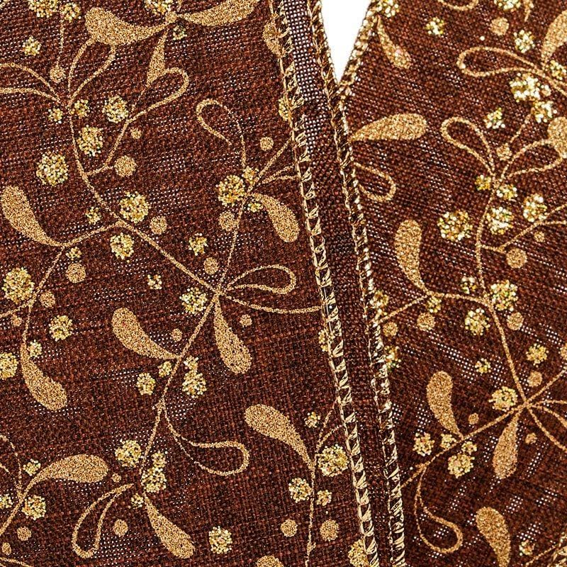 Golden Berries On Coffee Wired Ribbon 2 1/2 '' X 10 yd - 1 / ROLL