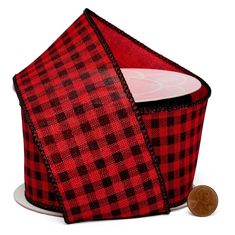 Buffalo Plaid Wired Ribbon 2 1/2 '' X 10 yd - 1 / ROLL
