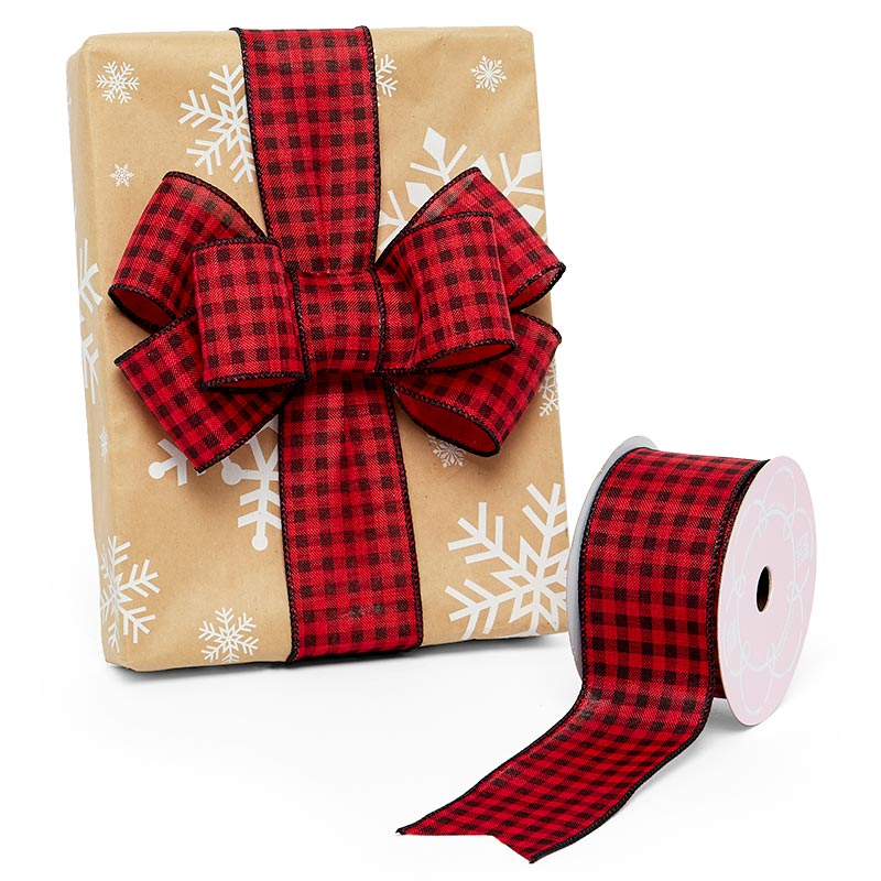Buffalo Plaid Wired Ribbon 2 1/2 '' X 10 yd - 1 / ROLL