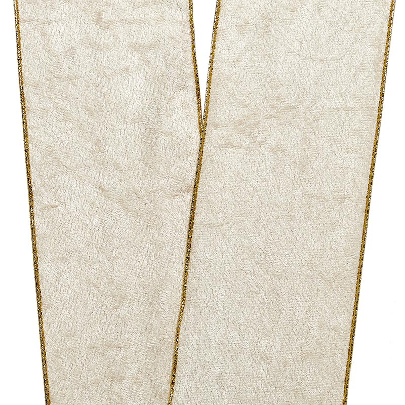 Wide Wired Velvet Ribbon 4 '' X 10 yd - 1 / ROLL