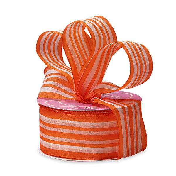 Multi Lines Ribbon 1 1/2 '' X 20 yd Orange Color 1 / ROLL