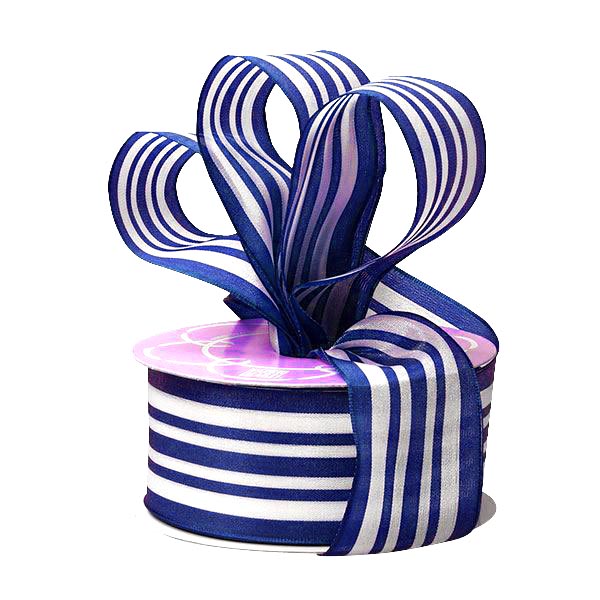 Multi Lines Ribbon 1 1/2 '' X 20 yd Navy Color 1 / ROLL