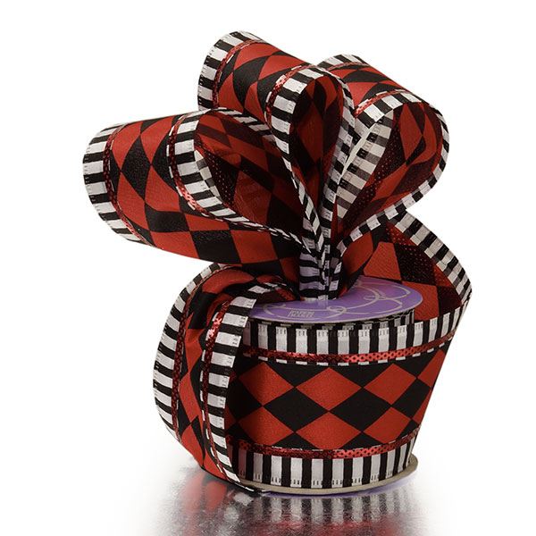 Harlequin Striped Wired Ribbon 2 1/2 ''x10 yd 1 / ROLL
