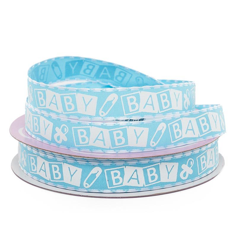 Baby Grosgrain Ribbon 5/8 '' X 25 yd Blue Color 1 / ROLL
