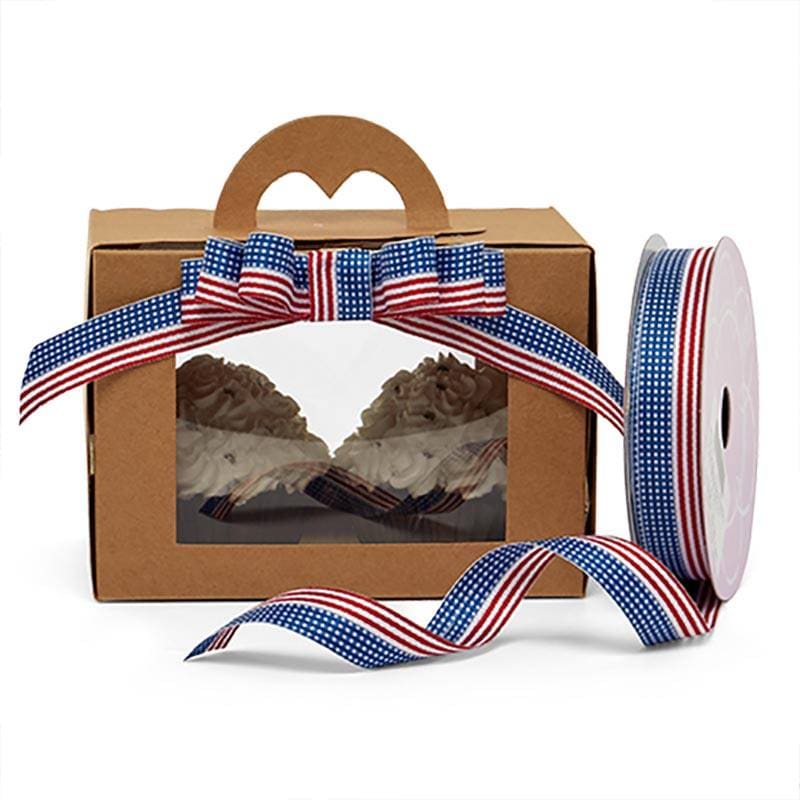 Grosgrain American Flag Ribbon 3/4 '' X 25 yd - 1 / ROLL