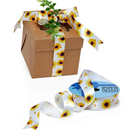 Sunflower Print Ribbon 7/8" Narrow Color 1 / ROLL