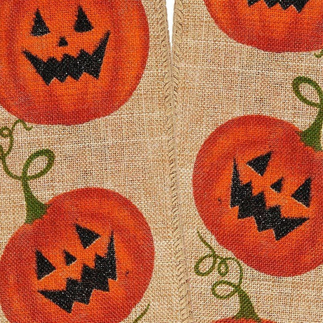 Pumpkin Print Wired Ribbon 2 1/2 ''x10 yd 1 / ROLL