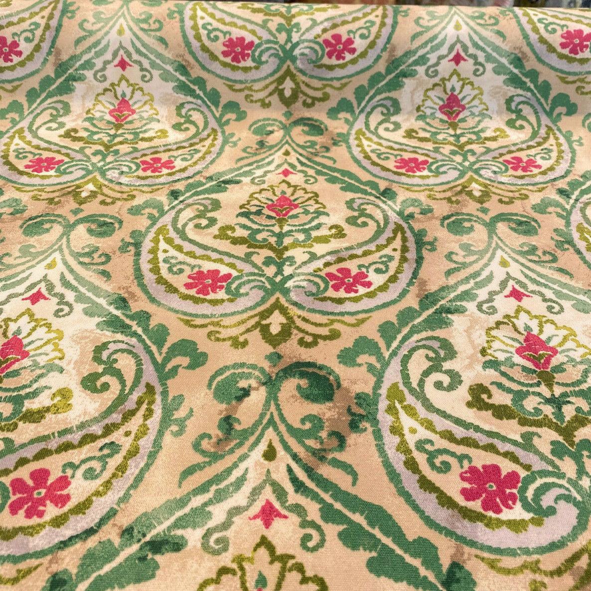 P Kaufmann Outdoor Summer Medallion Leaf Green Spun Polyester Fabric - Leaf Green Medallion Pattern, 54" Width (1 Yard)