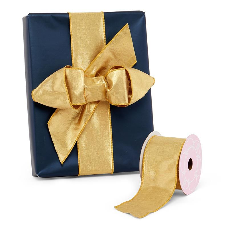 Fine Weave Metallic Wired Ribbon 2 1/2 '' X 10 yd - 1 / ROLL