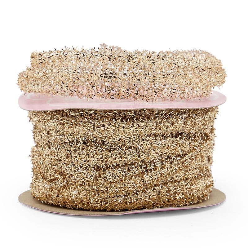 Wired Mini Tinsel Garland 1/4 '' X 25 yd Gold Color 1 / roll