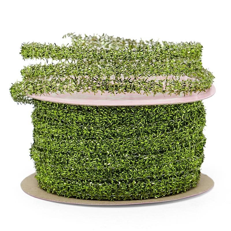 Wired Mini Tinsel Garland 1/4 '' X 25 yd Lime Color 1 / roll
