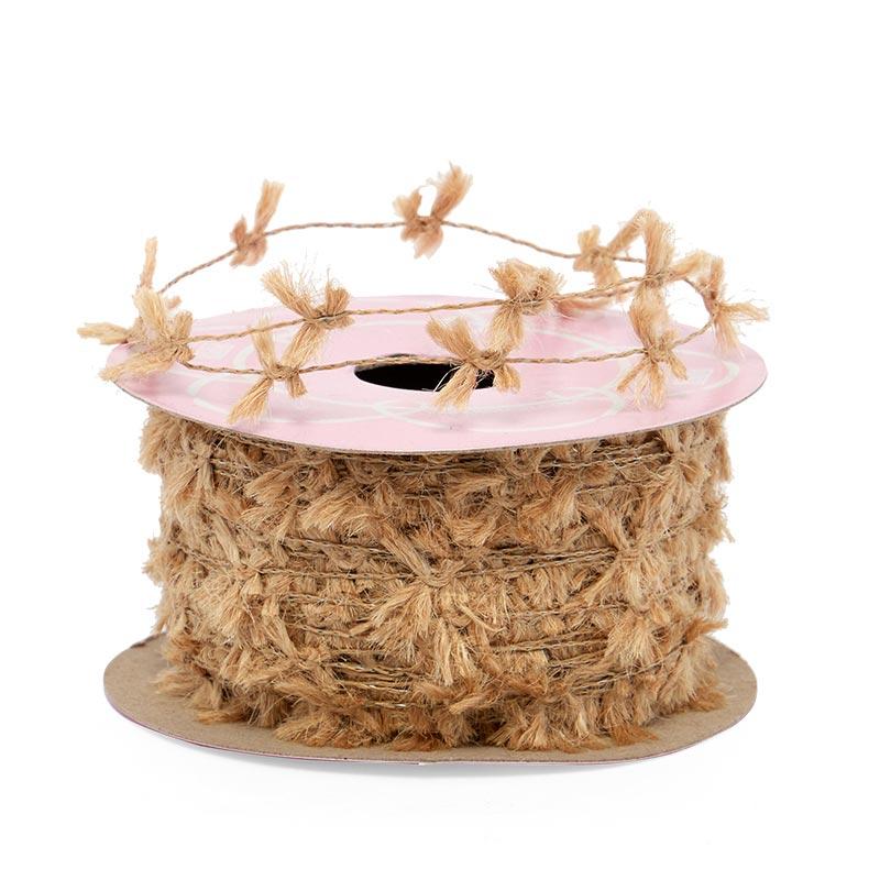 Party Puff Wire Trim 3/8 '' X 25 yd Natural Color 1 / roll