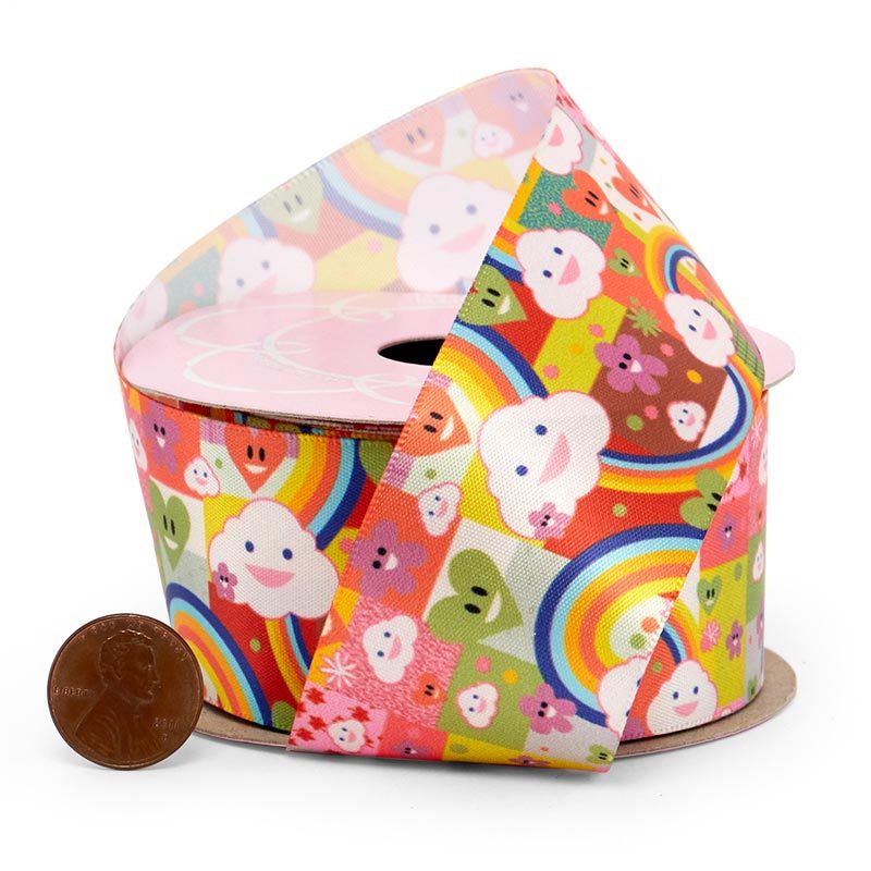 Colorful Party On Satin Ribbon 1 1/2 '' X 10 yd - Wild Color 1 / ROLL