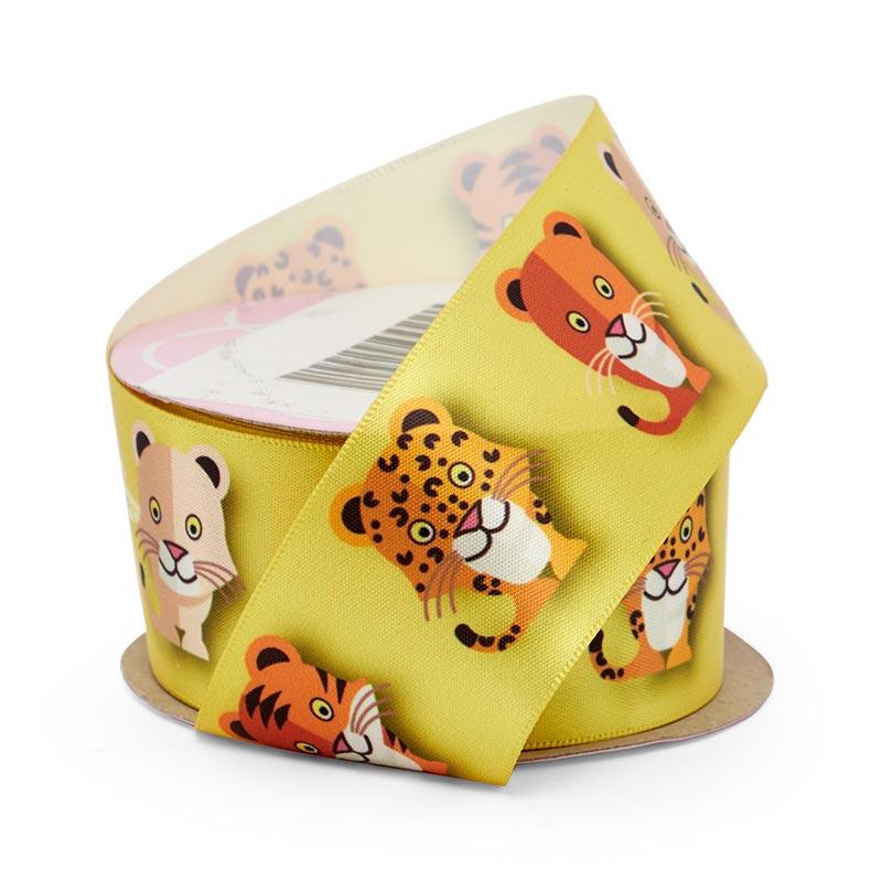 Wild Animal Print Satin Ribbon Wild Cats Color 1 / ROLL