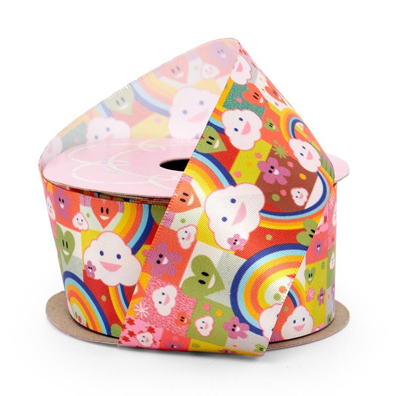 Colorful Party On Satin Ribbon 1 1/2 '' X 10 yd - Wild Color 1 / ROLL