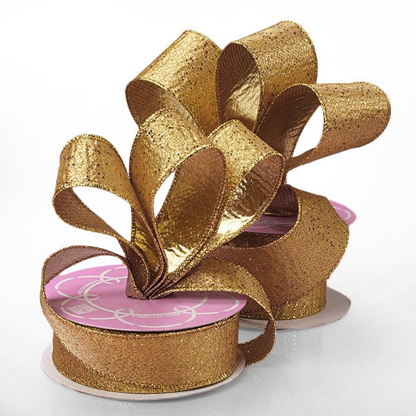 Gold Stanton Heavy Metallic Ribbon 2 1/2 '' X 10 yd - 1 / ROLL