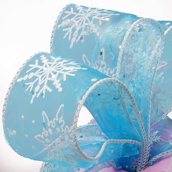 Frozen Snowflake Sheer Ribbon 2 1/2 '' X 10 yd - 1 / ROLL
