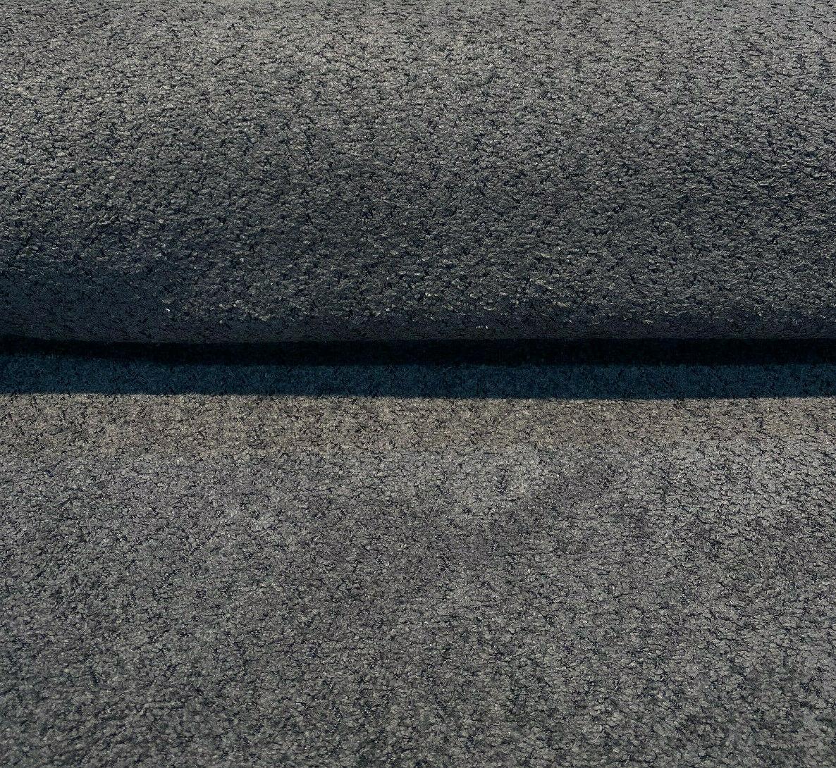 Robert Allen Boucle Charcoal Polyester Fabric - Charcoal With Black Background, 54"-56" Width (1 Yard)