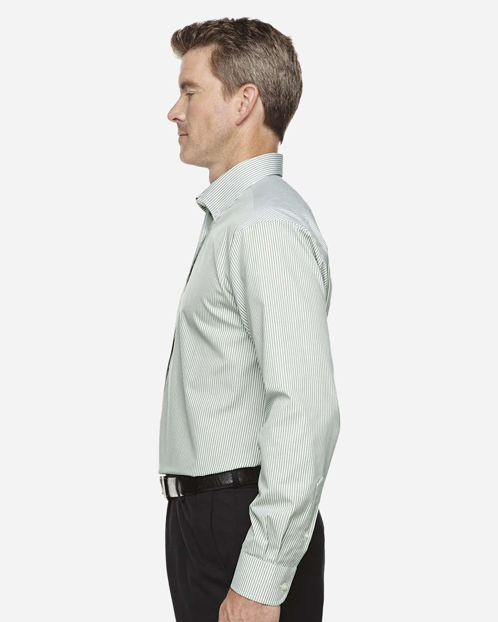Devon & Jones® Mens Banker Stripe Dress Shirt Cotton Polyester Fit