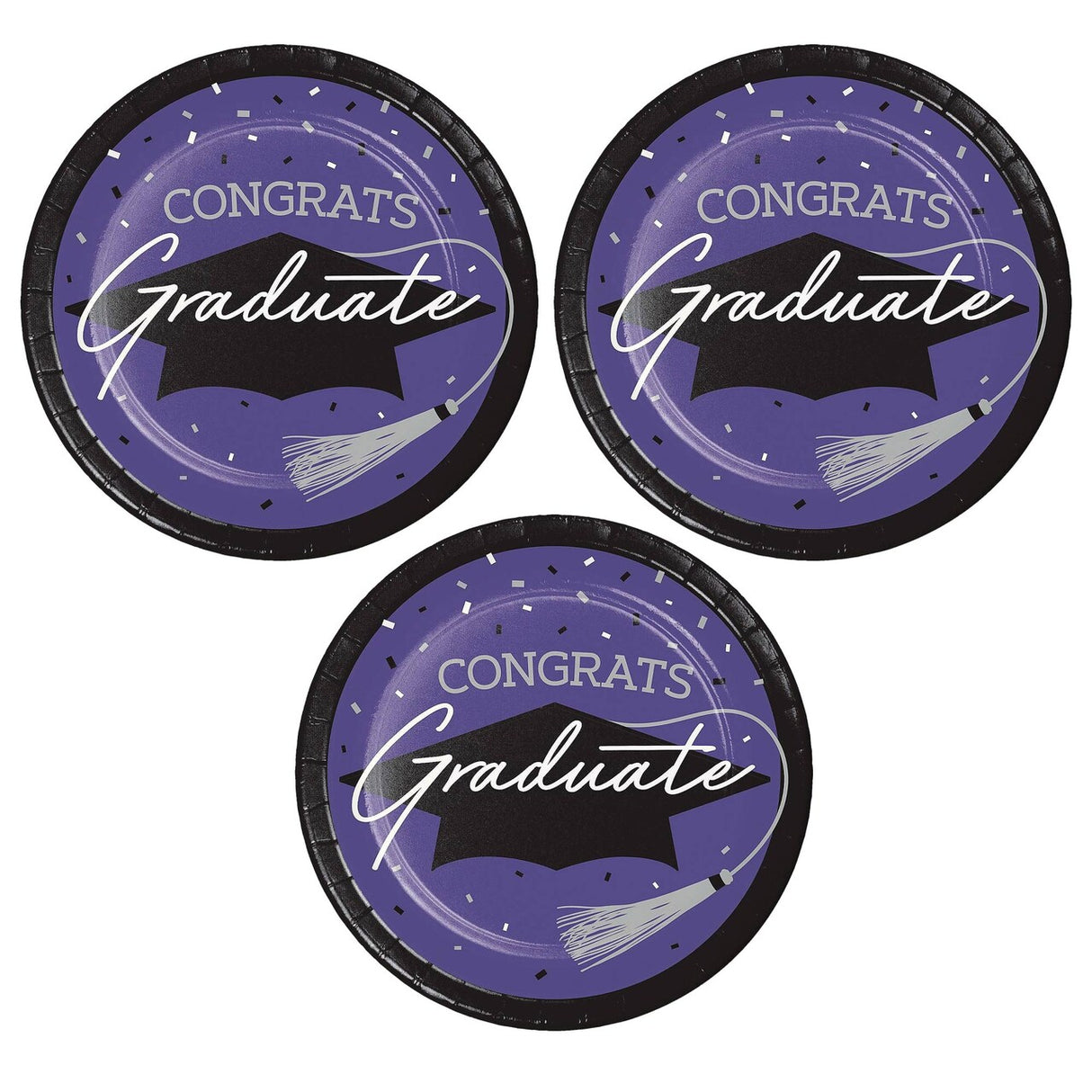 Creative Converting School Spirit Purple Graduation Dessert Plates – 54ct