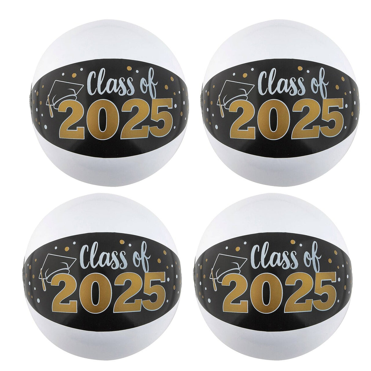 Inflatable 11" Medium Class of 2025 Vinyl Beach Balls – 12ct