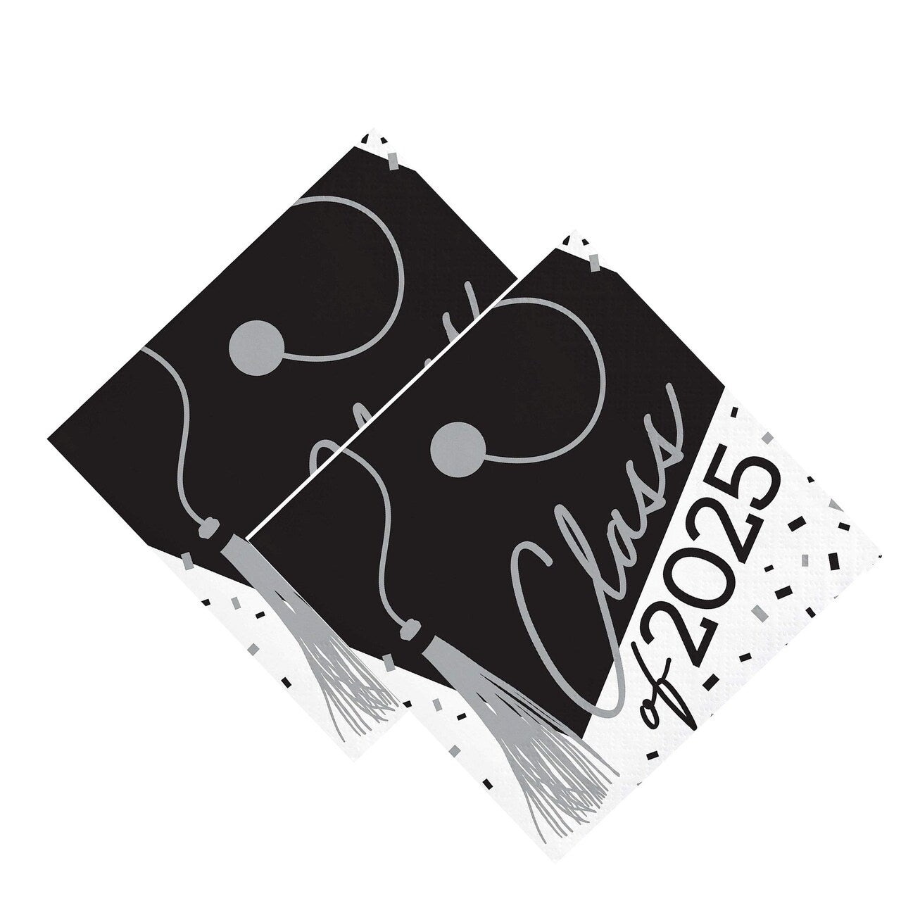 Creative Converting School Spirit White Class of 2025 Paper Beverage Napkins - 108 Count