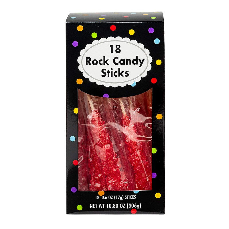 8" Bright Yellow Rock Candy Sticks – 18 Pieces, 10.8 oz