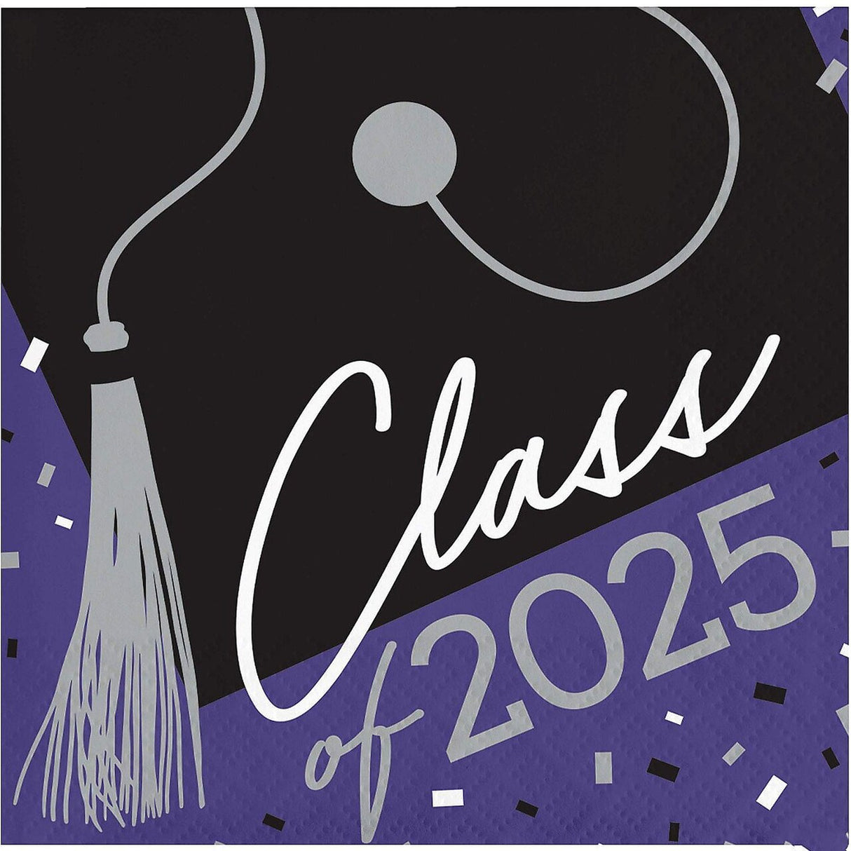 Creative Converting School Spirit Purple Class of 2025 Paper Beverage Napkins, 108 ct.