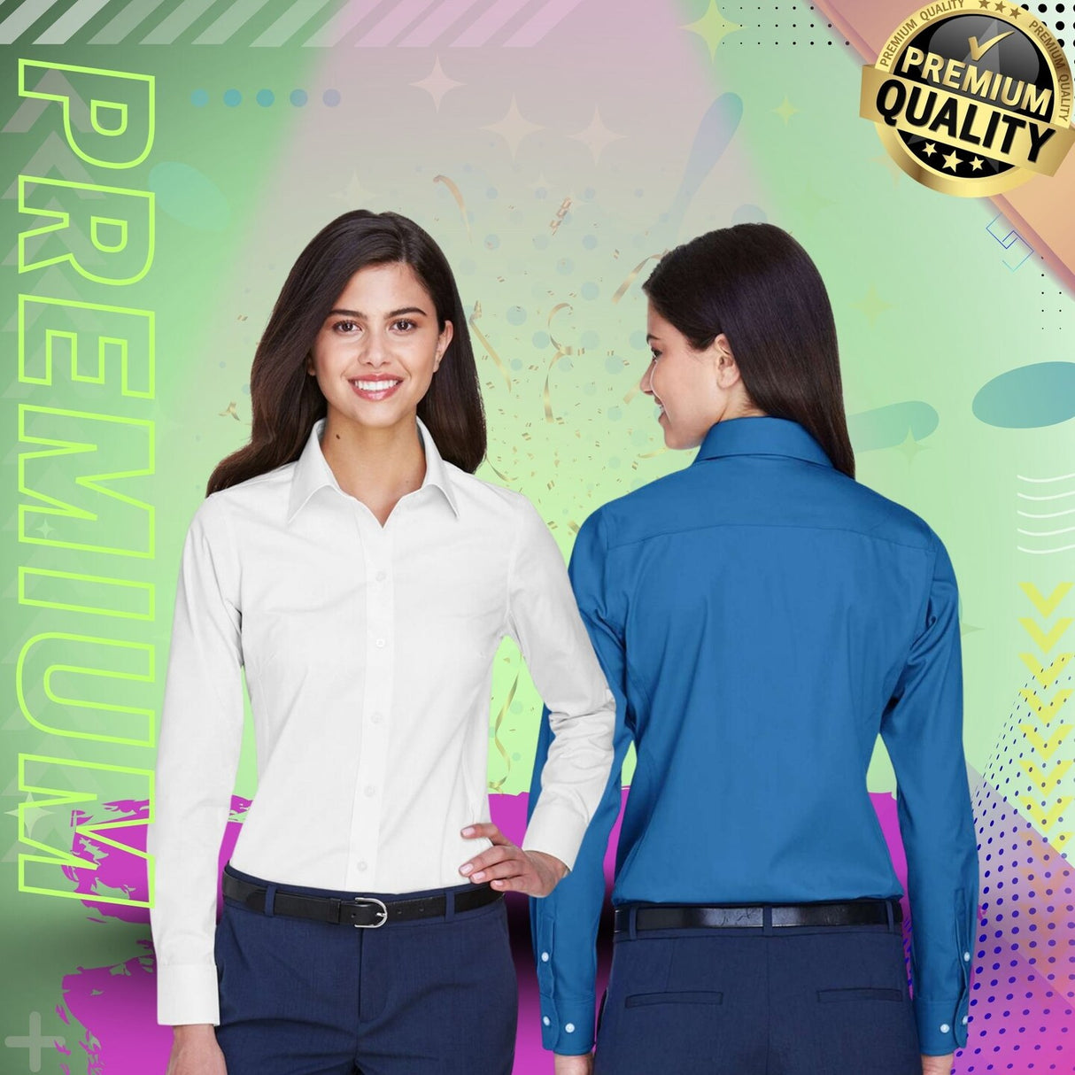 Devon & Jones® Womens Oxford Dress Shirt Cotton Polyester Classic Fit