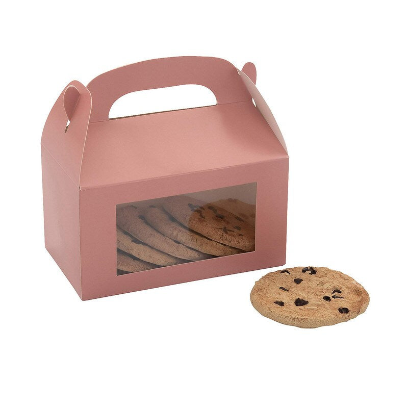 6" x 7" Black Cardstock Treat Boxes with Display Window – Set of 12