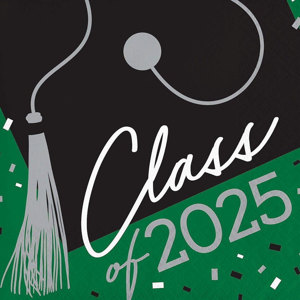Creative Converting School Spirit Green 'Class of 2025' Beverage Napkins – 108 Count