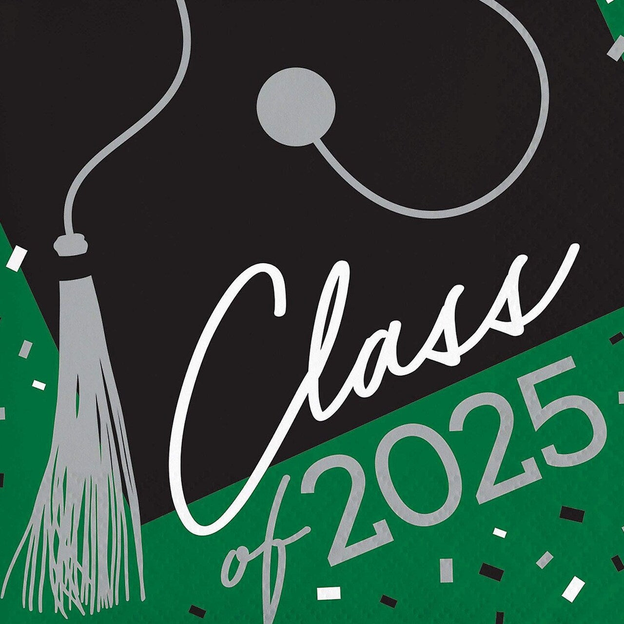Creative Converting School Spirit Green 'Class of 2025' Beverage Napkins – 108 Count
