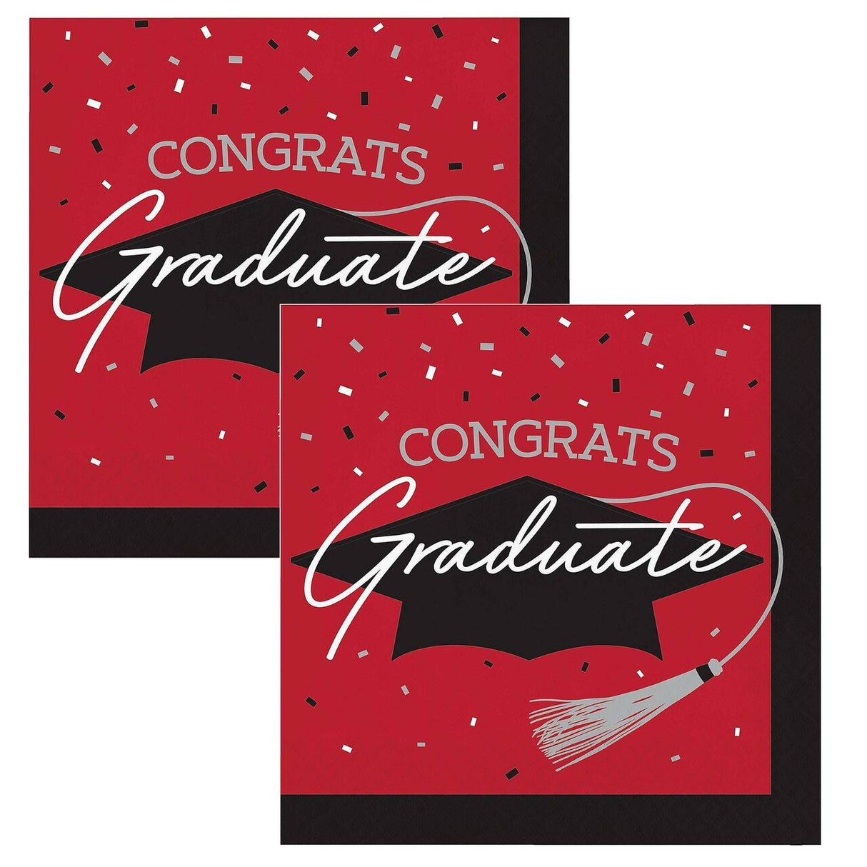 Creative Converting School Spirit Red Graduation Paper Dinner Napkins, 108 ct.